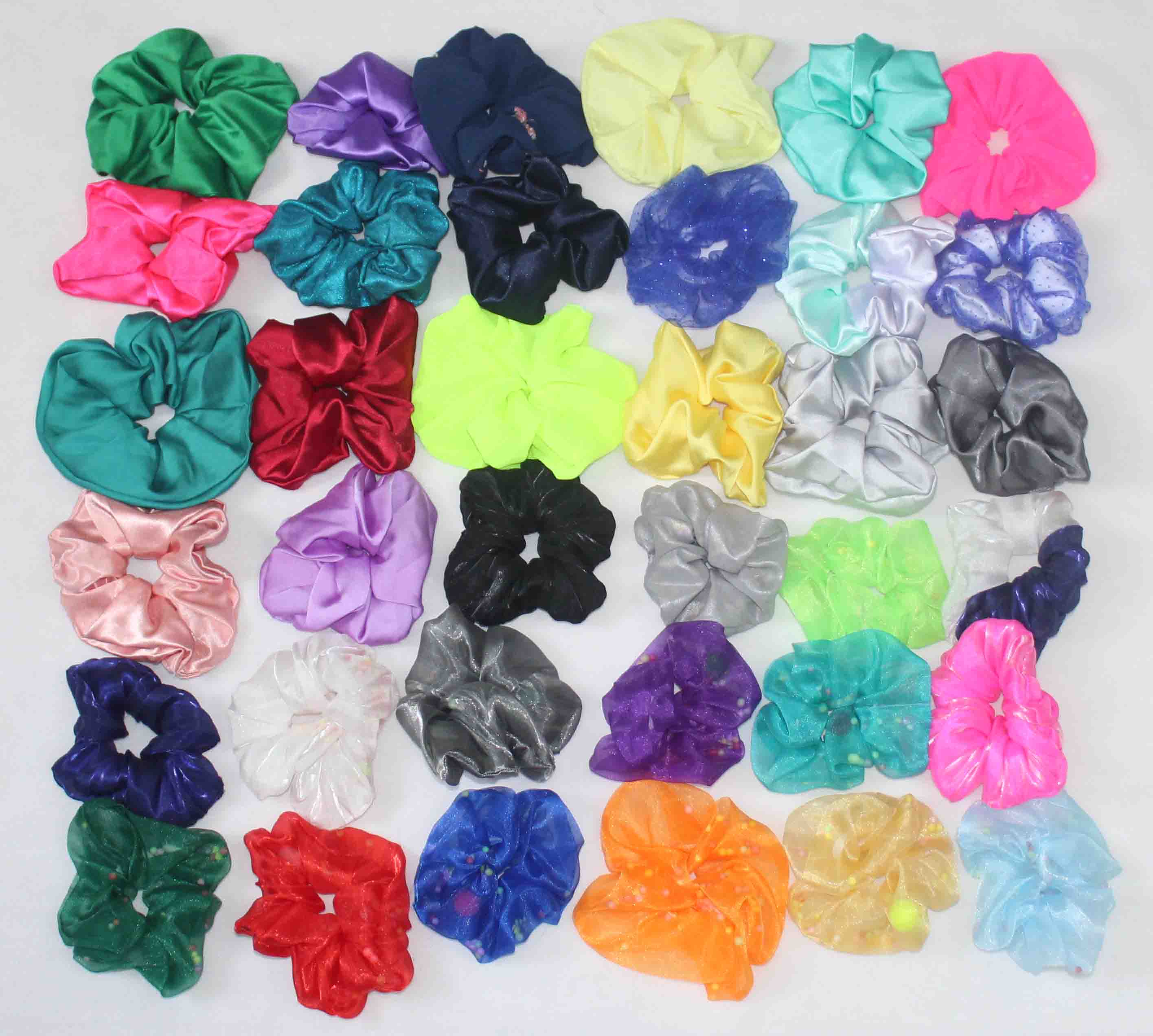 Cột buộc tóc vải nhiều màu xin xắn thời trang cột tóc vải scrunchies màu ngẩu nhiên