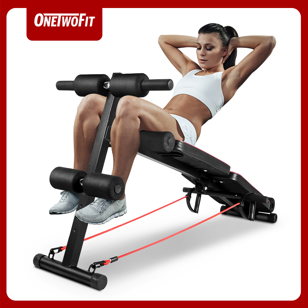 OneTwoFit Ghế tập có thể gập lại Ghế tập bụng đa chức năng Ghế tập bụng Thiết bị tập thể dục tại nhà Ghế tập bụng cong OT184