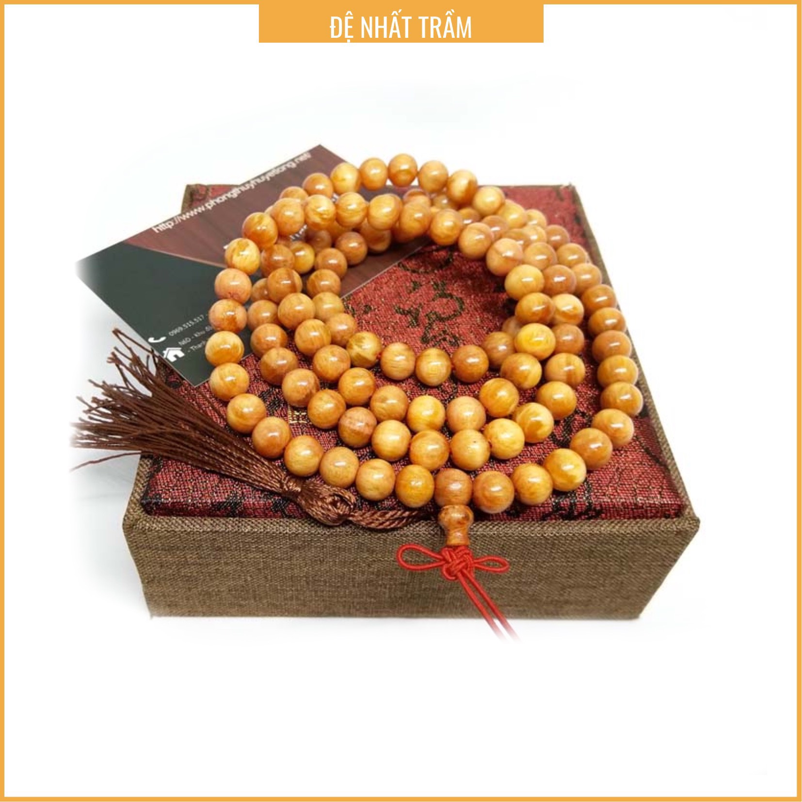 Chuỗi Tràng Hạt Gỗ Huyết Long Thấu Quang Vip 108 Hạt - Vòng Gỗ Phong Thủy Tự Nhiên - Vòng Gỗ Huyết Rồng