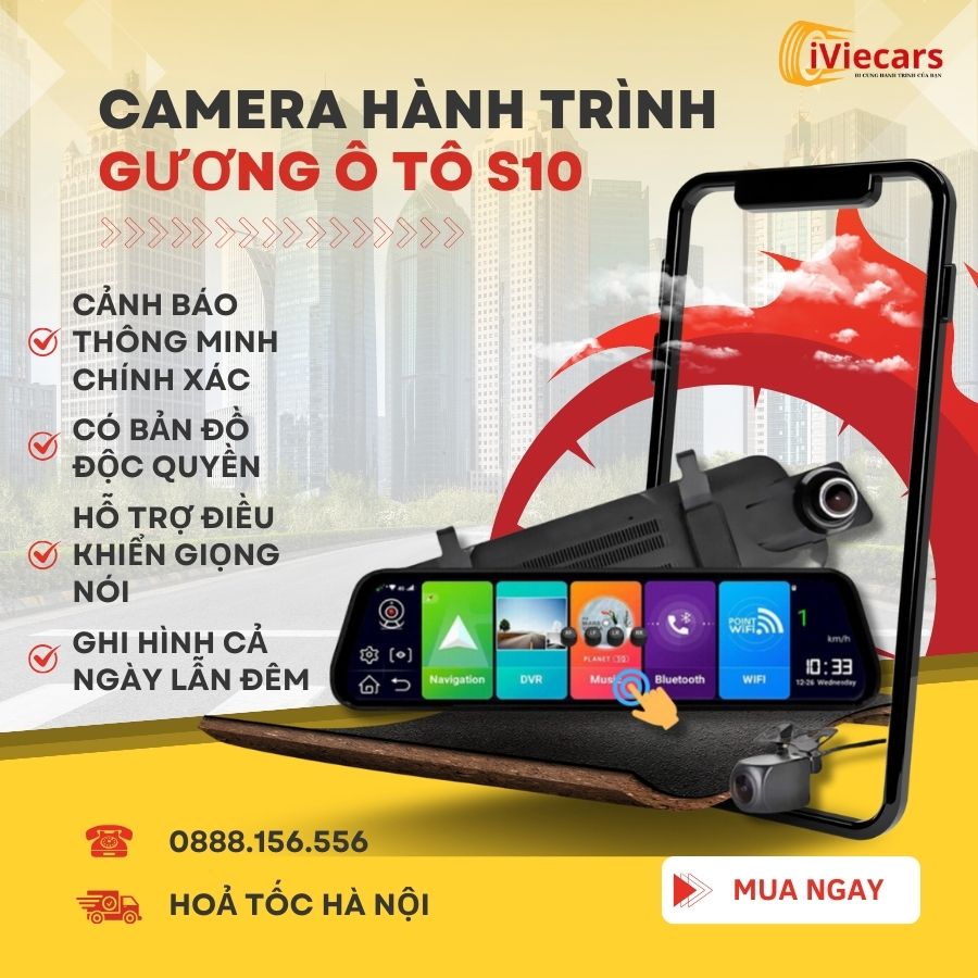 Camera Hành Trình Ô Tô S10 Vietmap S2 Bản Quyền Vĩnh Viễn Có Bản Đồ Navitel Độc Quyền Cảnh Báo Tốc Độ Chính Hãng