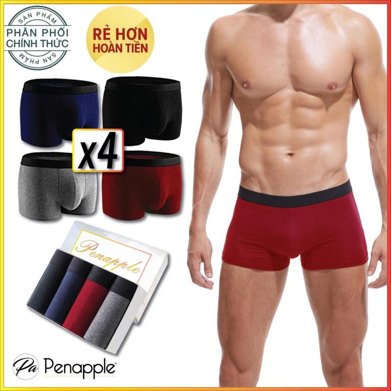 Nơi bán 1 Hộp 4 quần lót nam PEN APPLE ống rộng Cotton cao cấp - 4 BOXER SHORT - sản xuất tại Hồng Kông - HÃNG PHÂN PHỐI CHÍNH THỨC