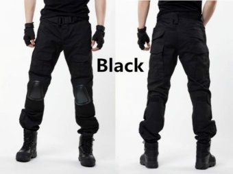 2017 HOT SALE Cargo pants Camouflage tactical army pants combat multicam militar tactical pants with knee pads S (Black) -...