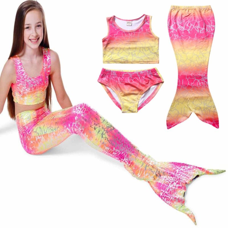 Nơi bán 3 Pieces Set Mermaid 110-140cm Hight Girls' Bikini Swimsuits(Color:Red) - intl