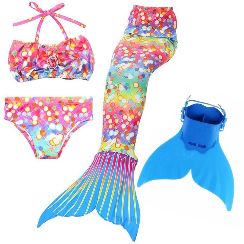 Nơi bán 4pcs Set Diamonds Vivid Mermaid Tail Swimsuit With Monofin (Multicolor) - intl