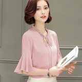 Aó công sở cổ nhún cột nơ đủ màu
