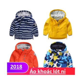 Áo Khoác cho bé trai kiểu dáng 2018 (Mầu xanh kèm sọc ngang)  