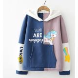 Áo khoác hoodie nữ tay dài in hình kỳ lân - nón có tai kỳ lân LTTA710