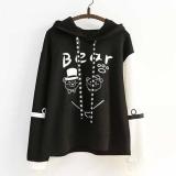 Áo khoác hoodie nữ tay dài tai gấu BEAR LTTA576 (Đen)