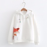 Áo khoác hoodie nữ tay dài thêu hình cáo LTTA347