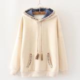 Áo khoác hoodie nữ tay dài thêu hình mũi tên LTTA736