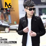 [HCM]Áo Khoác Kaki Nam Đen Phối 2 Dây Kéo Ngực - AKA2
