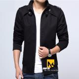 Áo Khoác Kaki Nam Phối Cầu Vai Đen Trơn Cao Cấp - AK10