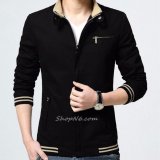 Áo Khoác Kaki Nam Phối Dây Kéo Luxury - S01 (Đen)