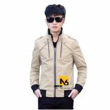 Áo khoác kaki nam phối kéo ngực kem - qk1