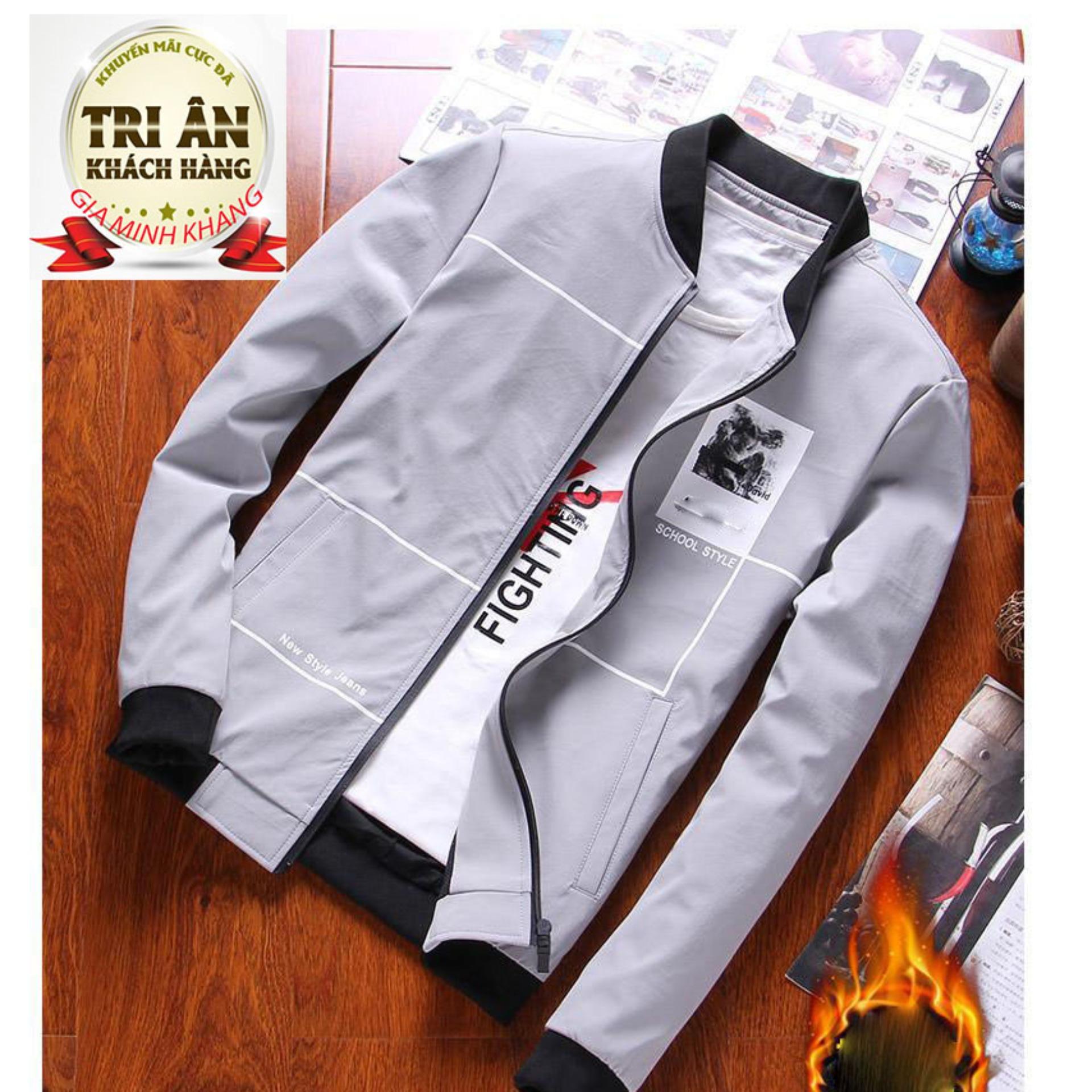 Áo khoác nam bomber jacket kaki gia minh khang