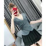 Áo len mỏng kim tuyến cổ tim