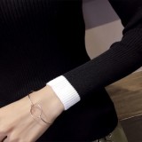 Áo len thu đông nữ dài tay cổ tim