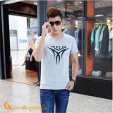 Áo nam áo thun nam màu xám cổ tim in Mela GLA041-Grey