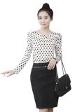 Áo sơ mi công sở chấm bi tay dài giá gốc
