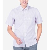Áo sơ mi Mattana Slim Fit tay ngắn kẻ xanh cam