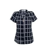 Áo sơ mi nữ cổ trụ họa tiết caro mia smnu06