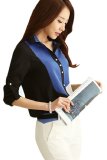Áo sơ mi nữ phối màu cá tính giá gốc
