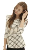 Áo Sơ mi peplum họa tiết ô vuông giá gốc