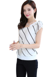 Áo sơ mi sọc xéo tay cách điệu