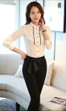 Áo sơmi trụ đính ren A002
