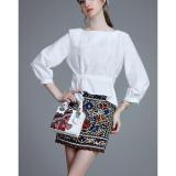 Aó tay lở peplum vạt xéo nhún
