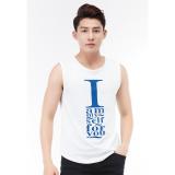 Áo thun ba lỗ titishop at365 màu trắng in chữ