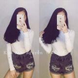 Áo thun gân tay dài cổ tròn