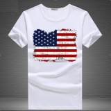 Áo thun in lá cờ Mỹ ( Trắng )
