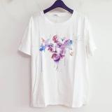 Áo thun in màu gương mặt cô gái nghệ thuật