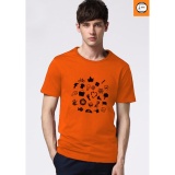 [HCM]Áo thun nam cam in hình tổng hợp iconngầuphong cách hàn quốc vải dày mịn AoKNAM247
