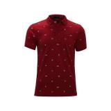 Áo thun nam cổ bẻ hoạ tiết cao cấp Model Fashion AT001( đỏ )