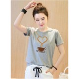 [HCM]Áo thun nữ in hình cà phê tim form rộng hàn quốc vải dày mịn AoK905 Thời Trang Kabuto