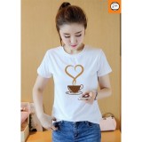 [HCM]Áo thun nữ in hình cà phê tim form rộng hàn quốc vải dày mịn AoK905 Thời Trang Kabuto