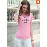 Áo thun nữ roma hồng  form rộng hàn quốc vải dày mịn AoK949