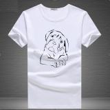 Áo thun phác họa chú chó đơn giản cá tính ( Trắng )