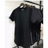 Áo thun vạt lai bầu dây kéo hông (Đen)