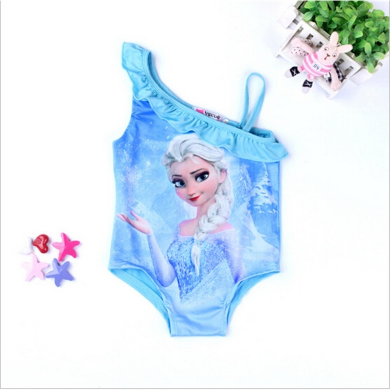 Nơi bán Baby Girls Elsa Anna Printed Swimwear Baby Bathing Swimsuit Clothing Swim Suit Light Blue M - intl