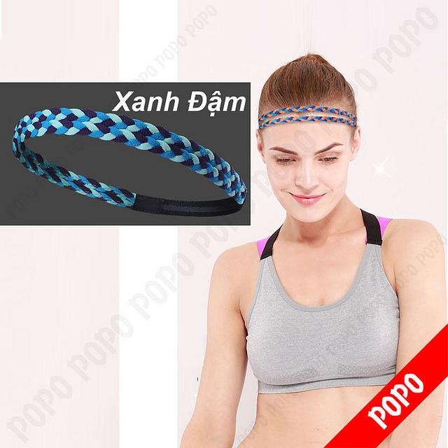 Băng trán thể thao thời trang Xanh Tím, mát như lụa, thoáng khí thấm mồ hôi mềm mại, chất liệu cao cấp SPORTY