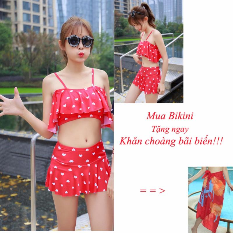 Nơi bán Bikini dạng váy dễ thương BKN9902 ( đỏ) - SIÊU GIẢM GIÁ