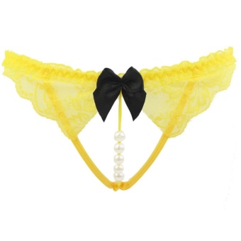 blackhorse Women's Lace T-string Lingerie Underwear - Yellow - intl  