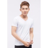 Áo thun nam body cổ tim 100% COTTON ( trắng )