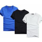 Bộ 3 áo thun nam body cổ tim 100% cotton mềm mịn