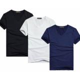 Bộ 3 áo thun nam body cổ tim 100% cotton mềm mịn