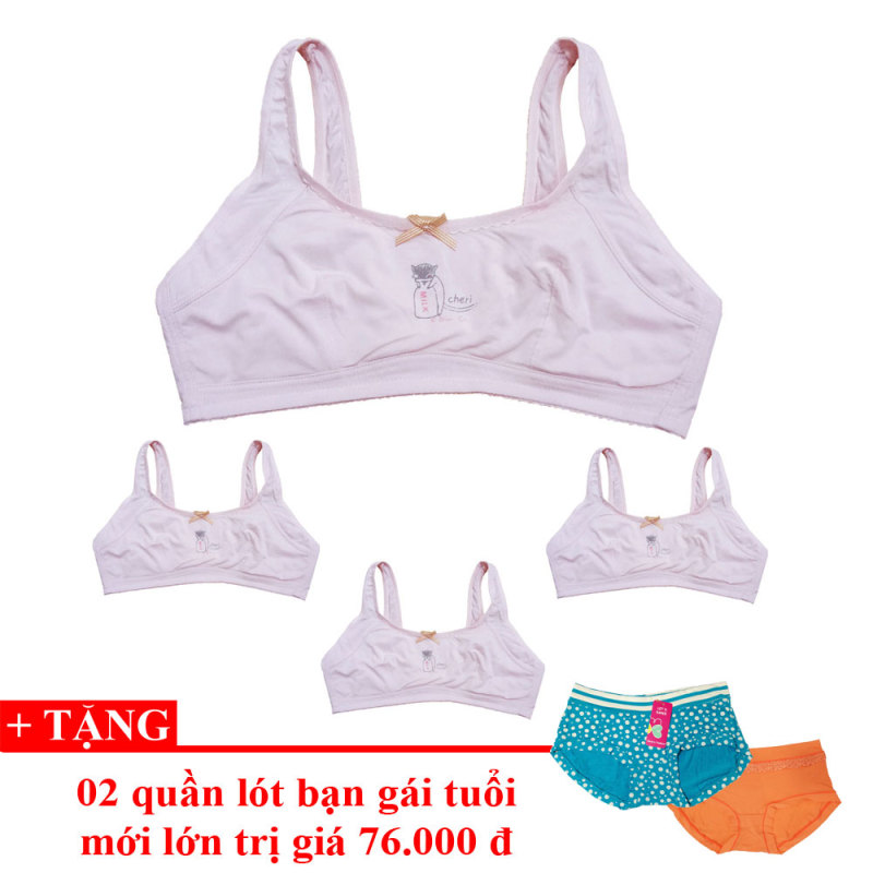 Nơi bán Bộ 4 áo lót bé gái tuổi mới lớn + TẶNG 02 QL teen - Lybishop