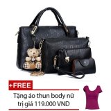 Bộ 4 túi họa tiết Thời trang giá gốc + Tặng 1 áo thun body nữ